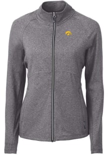 Cutter and Buck Iowa Hawkeyes Womens Black Adapt Eco Knit Light Weight Jacket