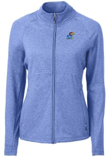 Cutter and Buck Kansas Jayhawks Womens Blue Adapt Eco Knit Light Weight Jacket