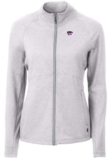 Cutter and Buck K-State Wildcats Womens Grey Adapt Eco Knit Light Weight Jacket