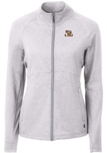 Cutter and Buck LSU Tigers Womens Grey Adapt Eco Knit Light Weight Jacket