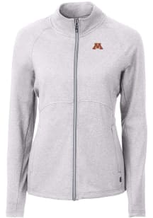 Cutter and Buck Minnesota Golden Gophers Womens Grey Adapt Eco Knit Light Weight Jacket