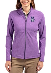 Cutter and Buck Northwestern Wildcats Womens Purple Adapt Eco Knit Light Weight Jacket