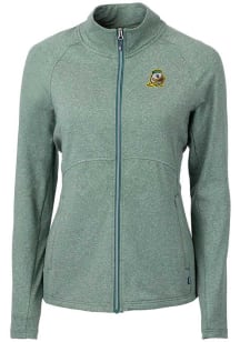 Cutter and Buck Oregon Ducks Womens Green Adapt Eco Knit Light Weight Jacket