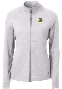 Cutter and Buck Oregon Ducks Womens Grey Adapt Eco Knit Light Weight Jacket