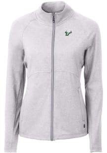 Cutter and Buck South Florida Bulls Womens Grey Adapt Eco Knit Light Weight Jacket