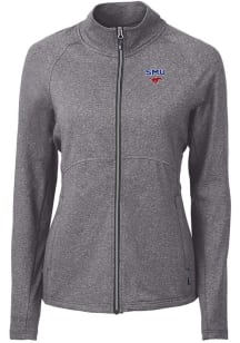 Cutter and Buck SMU Mustangs Womens Black Adapt Eco Knit Light Weight Jacket