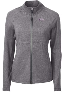 Cutter and Buck TCU Horned Frogs Womens Black Adapt Eco Knit Light Weight Jacket