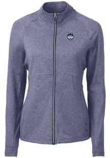 Cutter and Buck UConn Huskies Womens Navy Blue Adapt Eco Knit Light Weight Jacket