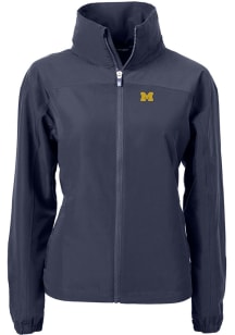 Cutter and Buck Michigan Wolverines Womens Blue Charter Eco Light Weight Jacket