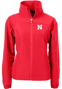 Cutter and Buck Nebraska Cornhuskers Womens Red Charter Eco Light Weight Jacket