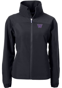Cutter and Buck Washington Huskies Womens Black Charter Eco Light Weight Jacket