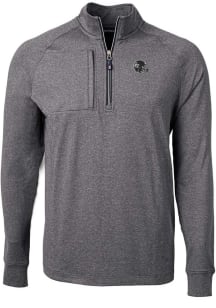 Cutter and Buck Iowa State Cyclones Mens Black Adapt Heathered Stretch Long Sleeve Qtr Zip Pullove..