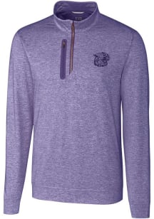 Cutter and Buck K-State Wildcats Mens Purple Stealth Long Sleeve Qtr Zip Pullover