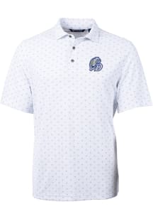 Cutter and Buck Drake Bulldogs Mens White Virtue Tile Print Short Sleeve Polo