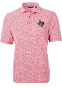 Cutter and Buck Texas Tech Red Raiders Mens Red Virtue Botantical Print Short Sleeve Polo