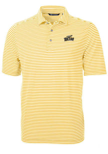 Cutter and Buck Toledo Rockets Mens Yellow Virtue Stripe Short Sleeve Polo