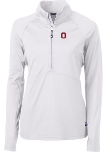 Cutter and Buck Ohio State Buckeyes Womens White Adapt Qtr Zip Pullover