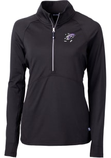 Cutter and Buck K-State Wildcats Womens Black Adapt Qtr Zip Pullover