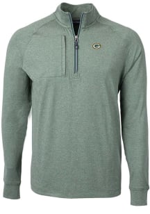 Cutter and Buck Green Bay Packers Mens Green Adapt Eco Long Sleeve Qtr Zip Pullover