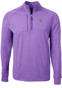 Cutter and Buck Minnesota Vikings Mens Purple Adapt Eco Long Sleeve Qtr Zip Pullover