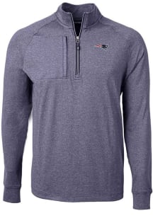 Cutter and Buck New England Patriots Mens Navy Blue Adapt Eco Long Sleeve Qtr Zip Pullover