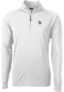 Cutter and Buck Minnesota Vikings Mens White Adapt Eco Knit Long Sleeve Qtr Zip Pullover