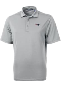 Cutter and Buck New England Patriots Mens Grey Virtue Eco Pique Short Sleeve Polo