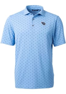 Cutter and Buck Tennessee Titans Mens Light Blue Virtue Eco Pique Tle Short Sleeve Polo