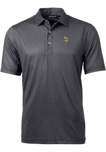 Cutter and Buck Minnesota Vikings Mens Black Pike Short Sleeve Polo