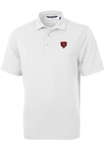 Cutter and Buck Chicago Bears White Historic Virtue Eco Pique Big and Tall Polo