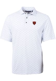 Cutter and Buck Chicago Bears White Historic Virtue Eco Pique Tle Big and Tall Polo