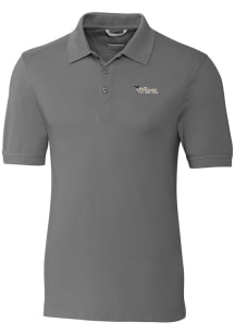 Cutter and Buck New York Jets Grey Historic Advantage Pique Big and Tall Polo