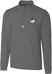 Cutter and Buck Arizona Cardinals Mens Grey Historic Traverse Long Sleeve Qtr Zip Pullover