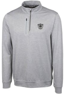 Cutter and Buck Las Vegas Raiders Mens Grey Historic Stealth Long Sleeve Qtr Zip Pullover