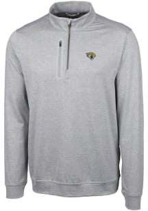 Cutter and Buck Jacksonville Jaguars Mens Grey Stealth Long Sleeve Qtr Zip Pullover