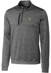 Cutter and Buck Minnesota Vikings Mens Charcoal Stealth Long Sleeve Qtr Zip Pullover