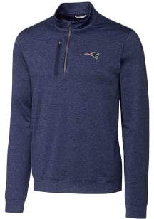 Cutter and Buck New England Patriots Mens Navy Blue Stealth Long Sleeve Qtr Zip Pullover