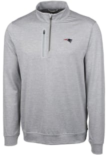 Cutter and Buck New England Patriots Mens Grey Stealth Long Sleeve Qtr Zip Pullover