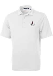 Cutter and Buck Arizona Cardinals Mens White Historic Virtue Eco Pique Short Sleeve Polo