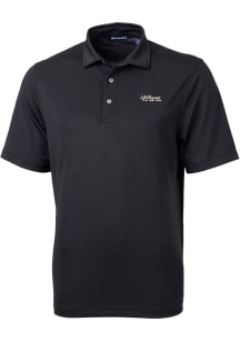 Cutter and Buck New York Jets Mens Black Historic Virtue Eco Pique Short Sleeve Polo