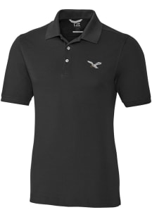 Cutter and Buck Philadelphia Eagles Mens Black Historic Advantage Short Sleeve Polo