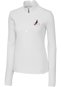 Cutter and Buck Arizona Cardinals Womens White Historic Traverse Qtr Zip