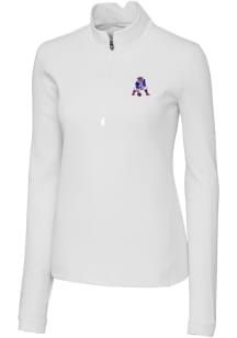 Cutter and Buck New England Patriots Womens White Historic Traverse Qtr Zip