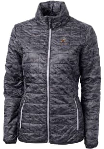 Cutter and Buck Cleveland Browns Womens Black Historic Rainier PrimaLoft Printed Filled Jacket