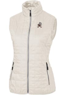 Cutter and Buck Cleveland Browns Womens White Historic Rainier PrimaLoft Vest