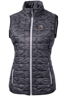 Cutter and Buck Cleveland Browns Womens Black Historic Rainier PrimaLoft Printed Vest