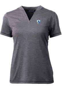 Cutter and Buck Los Angeles Chargers Womens Charcoal Historic Forge Short Sleeve T-Shirt