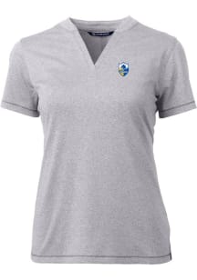 Cutter and Buck Los Angeles Chargers Womens Grey Historic Forge Short Sleeve T-Shirt
