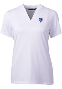 Cutter and Buck Los Angeles Rams Womens White Historic Forge Short Sleeve T-Shirt