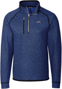 Cutter and Buck Los Angeles Chargers Mens Blue Mainsail Long Sleeve Qtr Zip Pullover